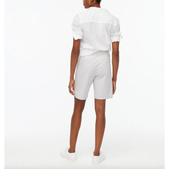 J.Crew 9" Frankie Bermuda Chino Short Cotton Mid Rise Oyster Grey US 12 NWT - Picture 2 of 12